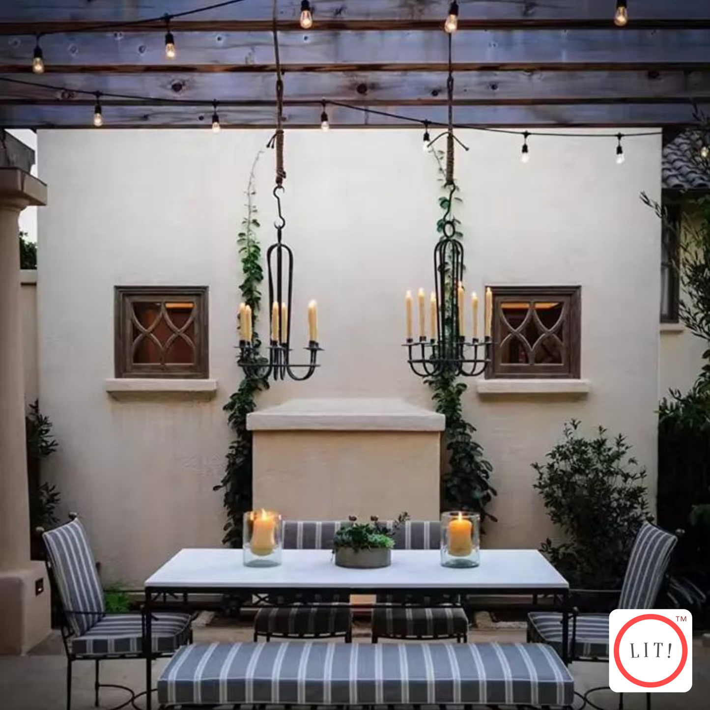 Solar Powered Outdoor Patio Hanging Lights for Backyard Garden Party