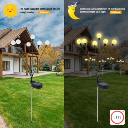 (Pack of 6) 10 LEDs Solar Lawn Light