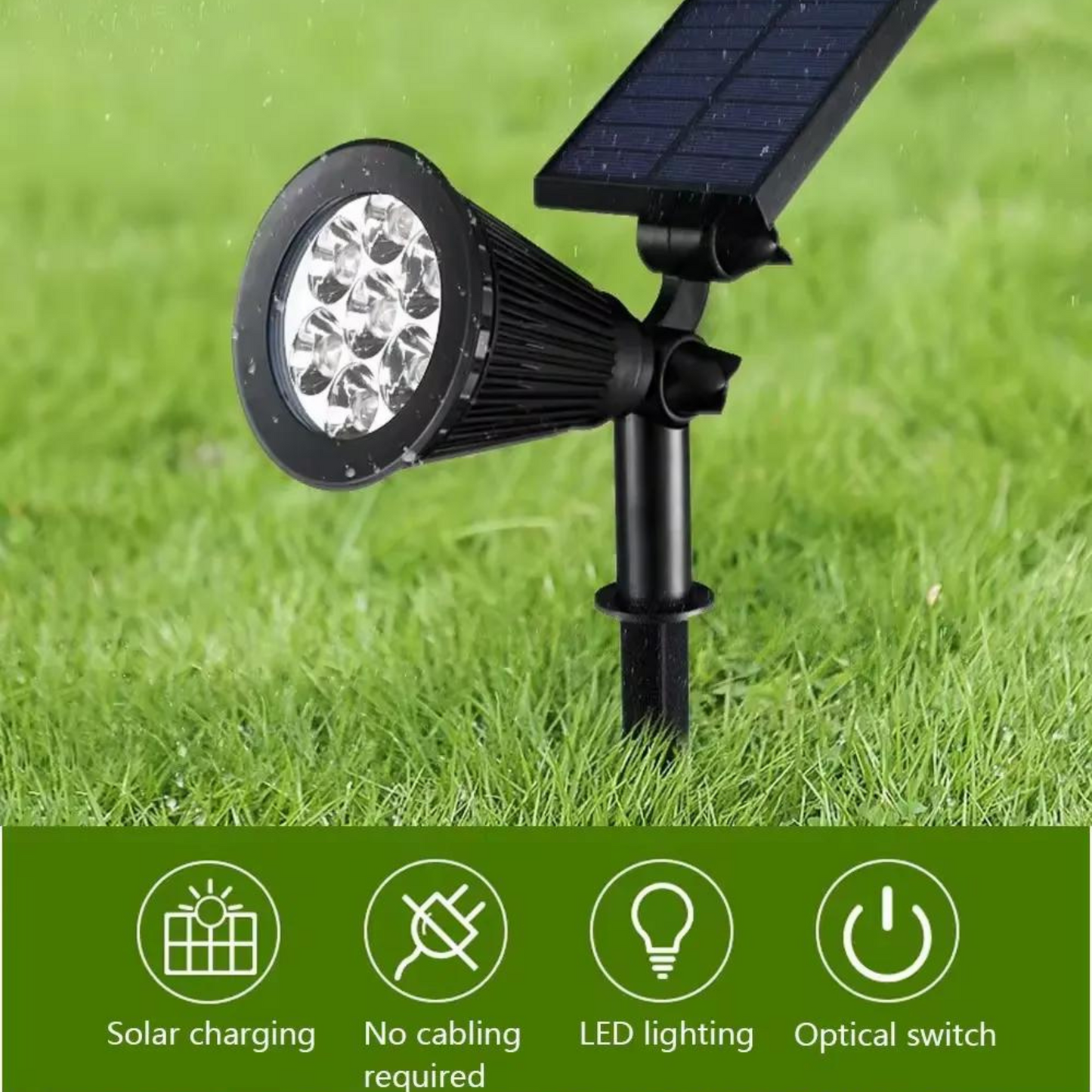 (Pack of 6) 2-in-1 Solar Powered Quad LED Adjustable Spot Light